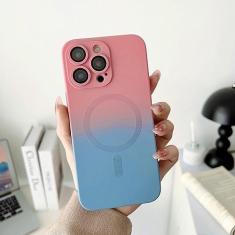 Imagem de Luxo sem fio carga gradiente padrão caso de telefone para iphone 14 13 12 11 pro max plus capa de silicone magnético macio, c1, para iphone 13