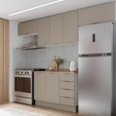 Imagem de Cozinha Modulada 4 Peças Com Tampo E Rodapé 3 Aéreos E 1 Balcão Ipanem