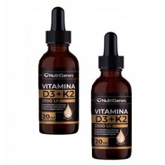 Imagem de 2x Vitamina D3 2000 Ui + K2 Mk7 30mcg- Gotas- Nutrigenes