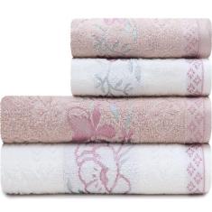 Imagem de Jogo De Toalhas 4 Peças - Banho e Rosto Algodão Antipiling Yuna Karste