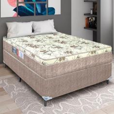 Imagem de Cama Box Queen Colchão Espuma D33 Orthopedic 158x198x53cm Bege Com Branco