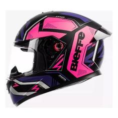 Imagem de Capacete Fechado Bieffe B12 Phanton Preto Pink Fosco Moto, 62