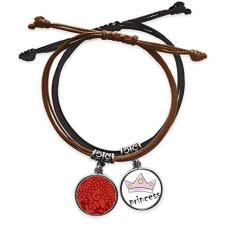 Imagem de DIYthinker Pulseira de couro estilo chinês japonês com estampa de flores asiáticas e corrente de mão