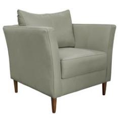 Imagem de Poltrona Decorativa Sala de Estar Pés Palito Lubbock Couro Fendi - Gran Belo