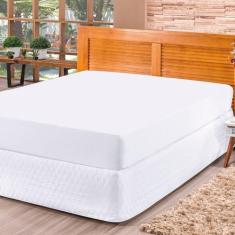 Imagem de Lençol Avulso Liso Branco Queen - Percal Misto 120 Fios - Dourados Enx