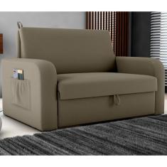 Imagem de Sofá Cama Com Baú 2 Lugares Numey Veludo Maserati Cappuccino