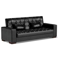 Imagem de Sofá Cama Decorativo 210Cm Beesley Pu Preto Brilho