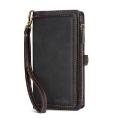 Imagem de Carteira pu capa de telefone de couro portátil para iphone 6 6s 7 8 plus x xs xr xsmax se2020 11 12 13 14 mini pro promax, preto, para iphone 7 8