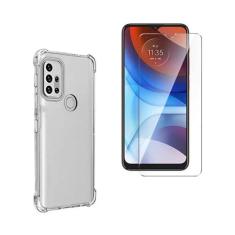 Imagem de Kit Capinha Anti Impacto e Película Vidro Comum Compatível Moto G10 Tela 6.5 Polegadas