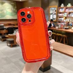 Imagem de Capa de telefone transparente colorida para iphone 14 13 12 11 Pro XS Max X XR SE 2 3 8 7 Plus Silicone Soft TPU Back Cover, vermelho, para iPhone 14Pro Max