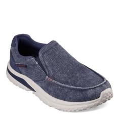 Imagem de Skechers Masculino, ajuste relaxado: Solvano – Varone Slip-On, Lona azul marinho, 39