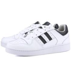 Imagem de Tênis Casual em Couro Masculino Mr. Gutt Branco, Branco, Preto, Mulher