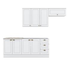 Imagem de Cozinha Modulada Americana 5 Peças Branco HP com Tampo Cooktop Calcare - Henn