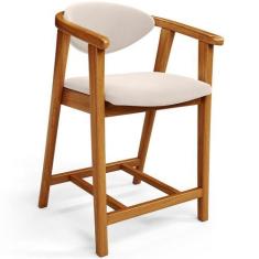 Imagem de Banqueta Baixa Para Cozinha Sala de Jantar Bancada Cecília L02 Suede B