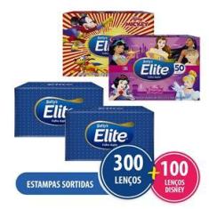 Imagem de Kit Lenço De Papel Elite Softys 2 Pacotes Regulares + 2 Pacotes Disney