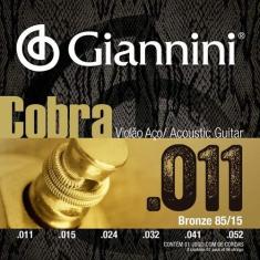 Imagem de Encordoamento Giannini Cobra Violão Aço Bronze 011 85/15