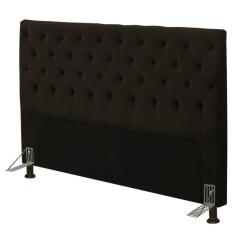 Imagem de Cabeceira Cama Box Casal King 195cm Cristal Suede Chocolate - JS Móveis