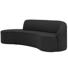 Imagem de Sofá Curvo 02 Lugares 150cm Braço Esquerdo Eron Linho Preto Acinzentad