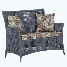 Imagem de 1 Sofá Área Externa Igapó Alumínio Pintura Preta Corda Náutica Estofado Impermeável 6