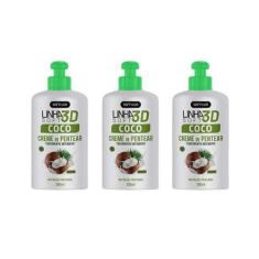 Imagem de Creme Para Pentear Soft Hair 280ml Coco 3D - Kit Com 3Un