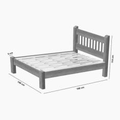 Imagem de Cama de Casal Luxo de Madeira Maciça Cedro Tauari Reforçada - São Pedr