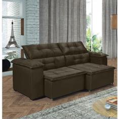 Imagem de Sofá 3 Lugares Retrátil E Reclinável Hórus 2,15 Mts Marrom - Premier E