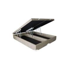 Imagem de Base Box Baú Casal Bipartido Suede Bege - 138x188x35 - 7BOX