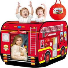 Imagem de Caminhão de bombeiros Play Tent Britik para crianças de 1 a 3 anos com