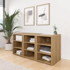 Imagem de Conjunto Home Office 3 Módulos com Prateleiras Cabecasa Madeiramadeira Rovere