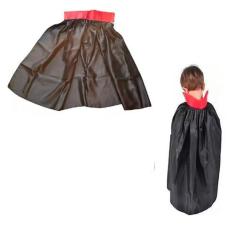 Imagem de Fantasia Capa Drácula Infantil preta c/ Gola Vermelha 75cm - Genérica