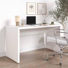 Imagem de Mesa de Escritório em Tamburato Acabamento em BP 135cm Ficus CabeCasa MadeiraMadeira Branco