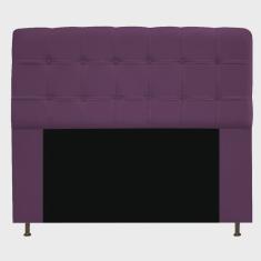 Imagem de Cabeceira Estofada Mel 195 cm King Size Com Botonê Suede Roxo - Doce Sonho Móveis