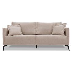 Imagem de Sofá 3 Lugares Lazio Linho Rústico Areia 220 cm