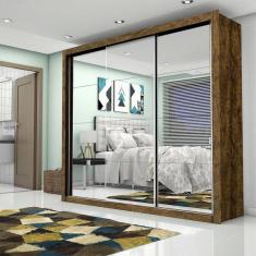 Imagem de Guarda-roupa Casal Com Espelho 3 Portas De Correr Ilheus Prem