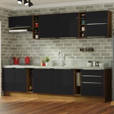 Imagem de Armário De Cozinha Completa 300Cm /Preto Lux Madesa