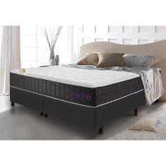 Imagem de Conjunto Cama Box King com Molas Ensacadas Cama inBox Cloud Cinza 193x203x67