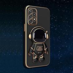 Imagem de Capa de revestimento de suporte dobrável de astronauta para Samsung Galaxy S23 S22 Ultra S20 S21 FE Note 20 10 Plus A12 A13 A33 A52 A54 A53 5G, preta, para A54 5G