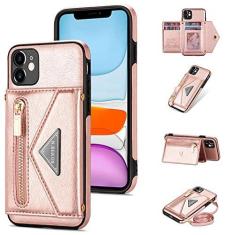 Imagem de Furiet Capa carteira compatível com iPhone 11 Pro 5.8 com suporte para cartão de crédito e alça de ombro PU couro com zíper bolso flip capa carteira para iPhone 11pro iPhone 11 i XI 11s 11pro feminino