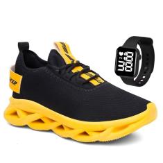 Imagem de Tênis Masculino Casual Original Academia Treino Confortável Corrida + Relógio-Masculino