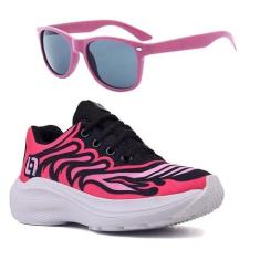 Imagem de Tenis Infantil De Amarrar Meninas Leve Desenhos LIGHT + Oculos