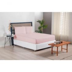 Imagem de Jogo De Lençol Versatile Ponto Palito Simples 3 Peças Queen Micropercal rosê