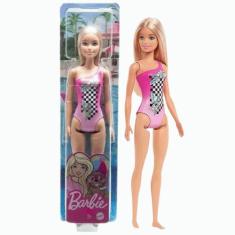 Imagem de Boneca Barbie Praia Maiô Rosa Com Xadrez Fashionista Mattel