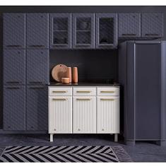 Imagem de Balcão de Cozinha com Tampo 3 Portas 3 Gavetas Diamante Telasul Branco