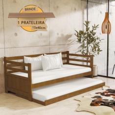 Imagem de Sofá Cama Madeira Maciça Solteiro Vintage Enjoy Imbuia Acompanha Prate