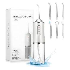 Imagem de Irrigador Oral Elétrico Portátil com Jato d'Água Supersônico - 3 Modos de Pressão, Limpeza Bucal Profunda, 220ML, para Higiene Bucal Completa e Saúde das Gengivas