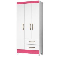 Imagem de Guarda Roupa Lima 103cm 4 Portas Branco Rosa Flex Moval