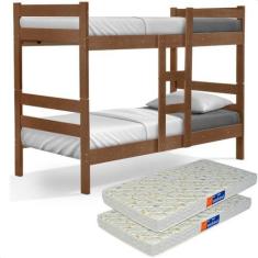 Imagem de Beliche Solteiro Flex com Colchão Luke Castanho