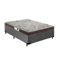 Imagem de Cama Box Casal Colchão Top Line Mola Bonnel + Box Suede Cinza Rc Sono