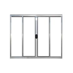 Imagem de Porta Balcão 210x150 4 Folhas Vidro - Alumínio Brilhante - Linha 20 Normatizada 