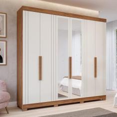 Imagem de Guarda-Roupa Casal 234,60cm 6 Portas Com Espelho E 6 Gavetas 100% Mdf
